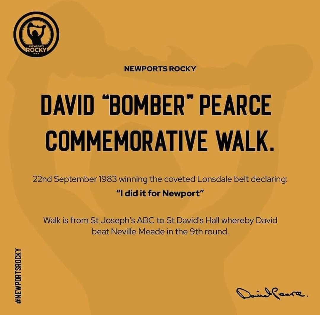 #WelshRocky - Commemorative Walk 🚶‍♂️ 

Link ➡️ justgiving.com/fundraising/lu…

£60 left to go before we hit our 🎯 - 2 days left ❤️

#NewportsRocky #TheDavidBomberPearceLegacy #LegacyProjects #AdvancementofAmateurSport ⚽️🎾🪀🥍🏏🏓🏐🏀🏈🏉🏸🏒🥏⚾️🥎🎱🏑⛳️🥅🥊🤿🎣🏹🏂🎿🥌🥋🪂🏋️‍♀️🤼‍♂️⛹️