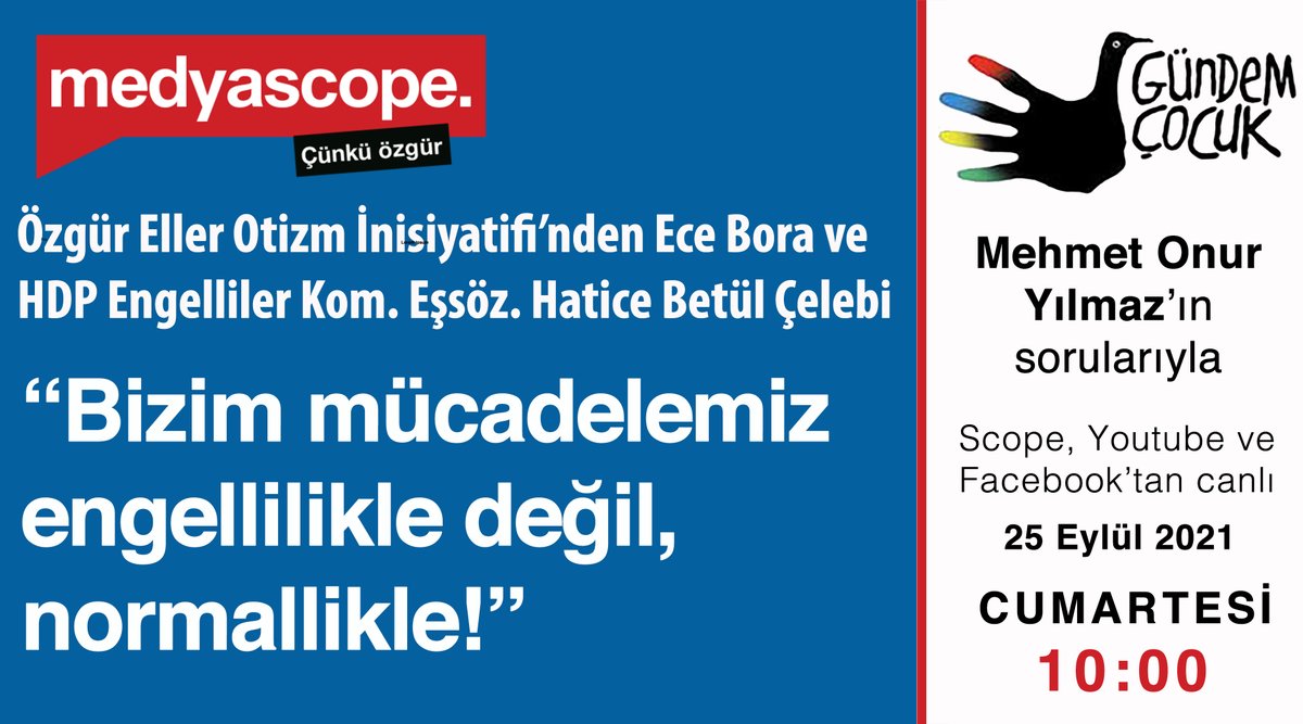 Okullar açıldı yine en geri planda kalanlar en çok ayırımcılığa uğrayan engelli çocuklar oldu. Ece Bora ve Hatice Betül Çelebi ile engellilerin eğitim hakkı önündeki engelleri ve çözümü konuştuk.
<a href="/OzgurEllerOtizm/">Özgür Eller Otizm İnisiyatifi</a> <a href="/hbetulcelebi/">Hatice Betül Çelebi</a> <a href="/yeniyasam_siz/">DEM Parti Engelliler Komisyonu</a>
<a href="/monuryilmaz/">Mehmet Onur Yılmaz</a>
👉youtu.be/OZY5T-vtZBg