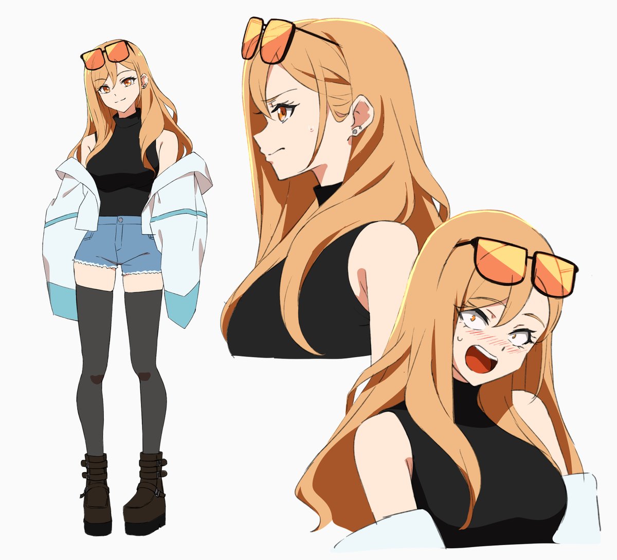 「今作っている自主制作アニメのオリキャラpart2
ダボっと着崩したアウターが好き」|☆新入り☆のイラスト