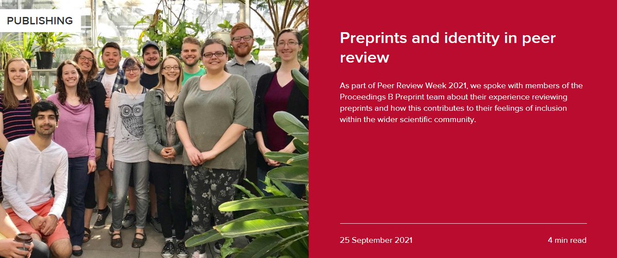 RSocPublishing's tweet photo. As part of #PeerReviewWeek21, we spoke with members of the #ProcB Preprint team about their experience reviewing #preprints and how this contributes to their feelings of inclusion within the wider scientific community: https://t.co/79PWTyEzz4 @PeerRevWeek #IdentityInPeerReview https://t.co/9tFJc18UX6