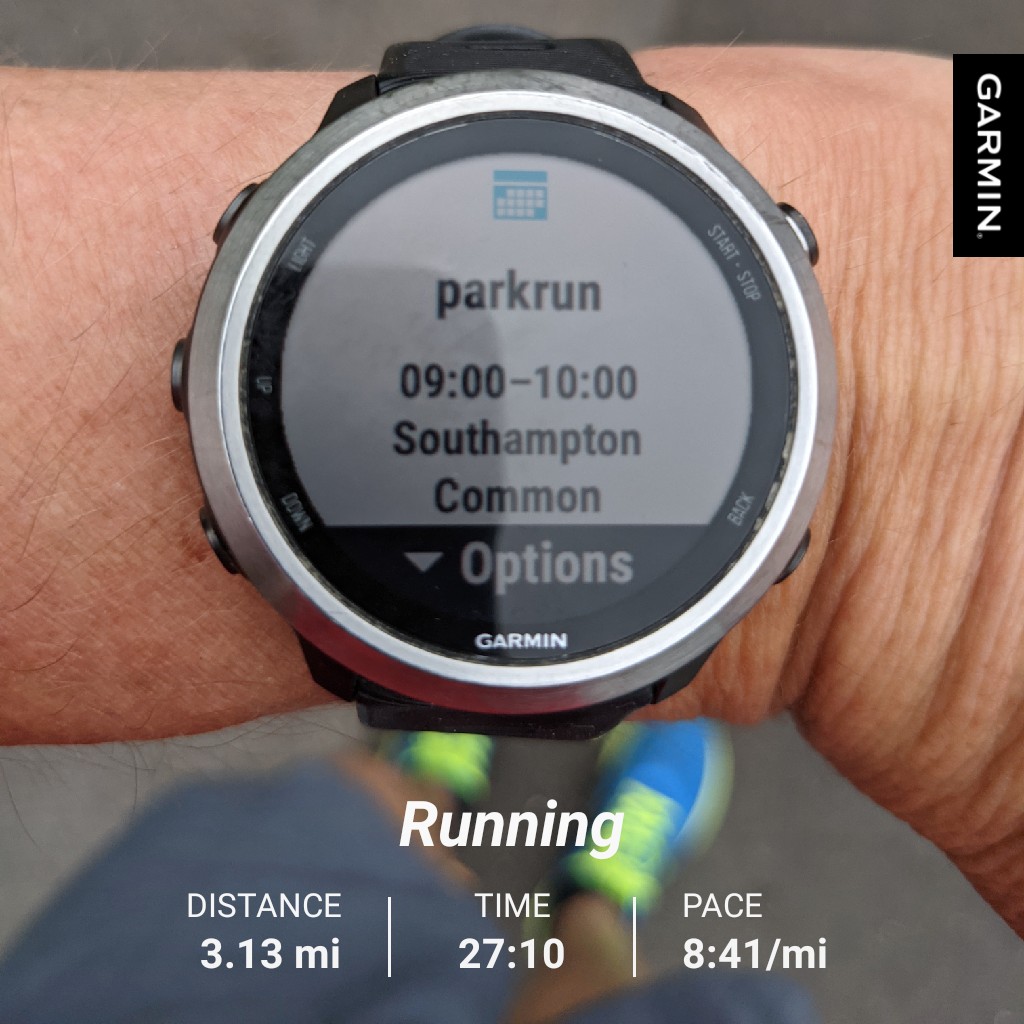 si_hunt's tweet photo. First time running @Sotonparkrun since Xmas Day 19! Such a crazy journey between the two runs - pandemic & #autoimmunehepatits. All that aside this reminder went off this morning as it has done every Saturday except today we were back. @parkrunuk @HamwicHarriers #betterthanbefore https://t.co/MHJye75U1i