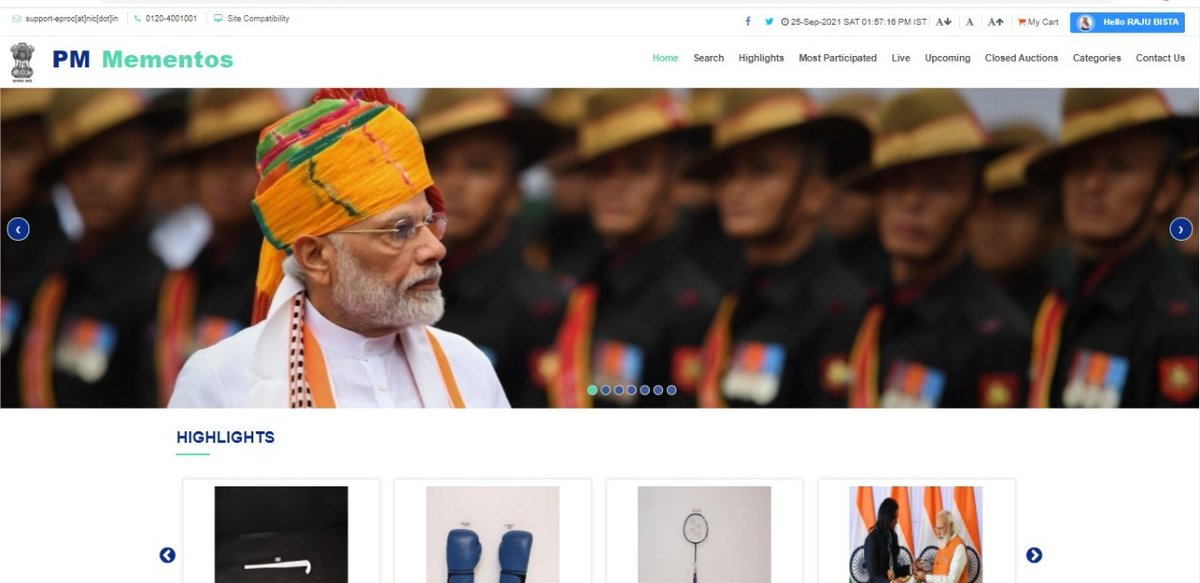 RajuBistaBJP's tweet photo. This year again am honored to take part in #PMMementos E-Auction
https://t.co/yrDXnpxMaT

Here's your chance to collect a souvenir graced by Hon'@PMOIndia @NarendraModi ji, by participating in e-auction at https://t.co/dJltxi12Yx

Collected fund will be utilized for #NamamiGange https://t.co/OOZE8REmfJ