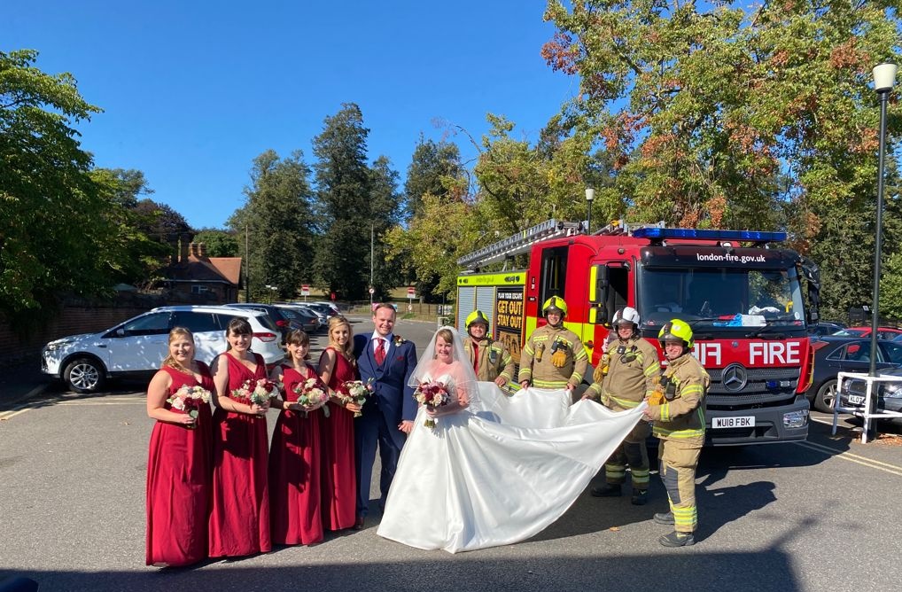 #UKwedding in good old English tradition, the fire alarm went off TWICE. We said the men must have taken a shine to the bridesmaids