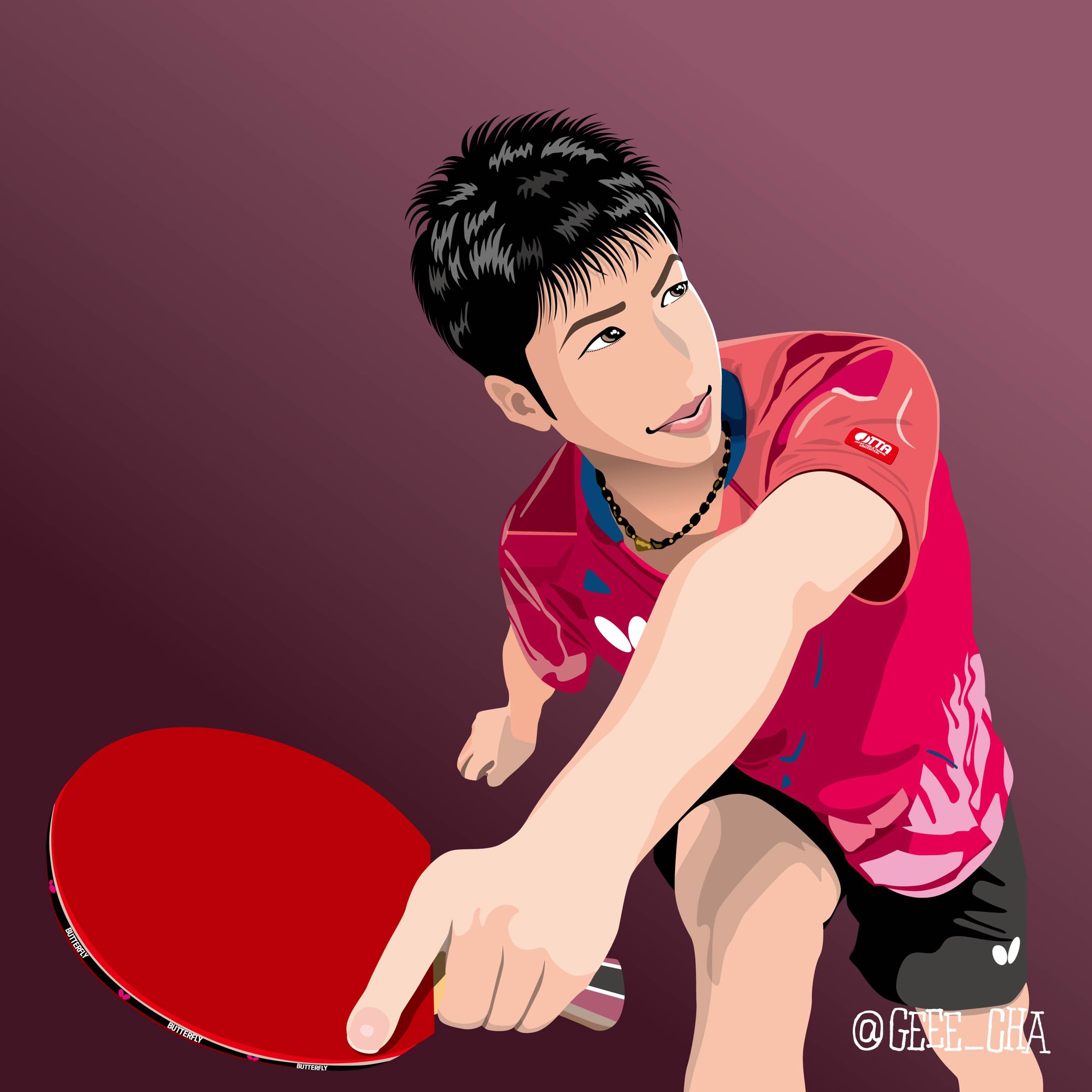 ゲェちゃ テレビで見ない日はありません 水谷隼選手の写真をイラスト化して描きました 水谷隼 Junmizutani デジタルイラスト ファンアート T Co Wfmtu45b25 Twitter