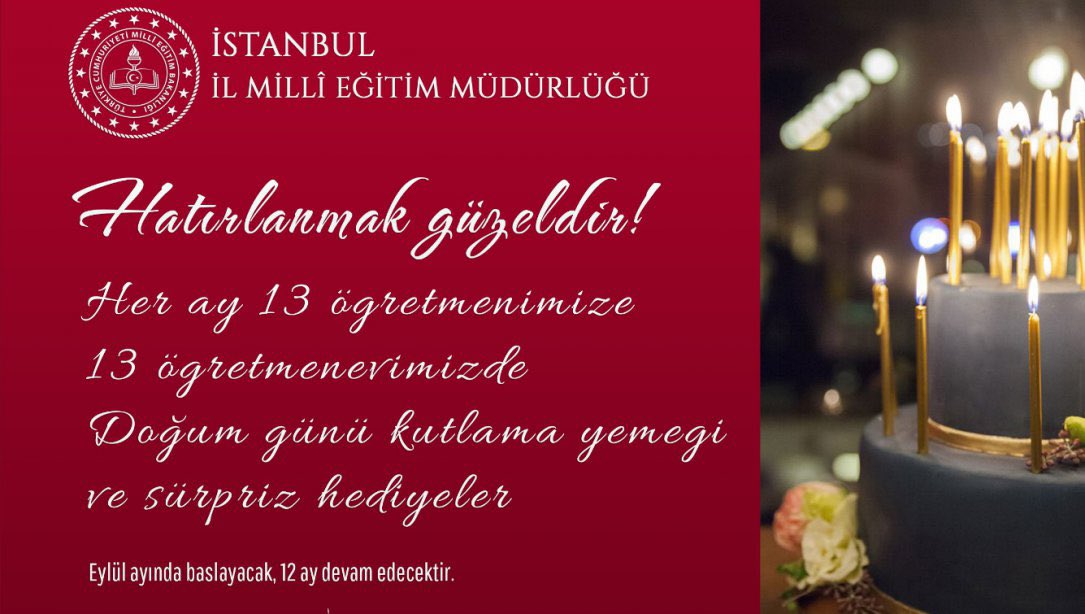 Çatalca İlçe Millî Eğitim Müdürlüğü (@catalca_mem) on Twitter photo İstanbul İl Milli Eğitim Müdürlüğümüzün "Hatırlanmak Güzeldir" etkinliği kapsamında Çatalca Öğretmenevinde İnanç Öğretmenimizin doğum gününü kutladık. Öğretmenimize sağlıklı yaşlar dileriz.
<a href="/tcmeb/">Millî Eğitim Bakanlığı</a> <a href="/istanbulilmem/">İstanbul İl Millî Eğitim Müdürlüğü</a> <a href="/memleventyazici/">Levent Yazıcı</a> <a href="/TayfunOzyolcu/">Tayfun ÖZYOLCU</a> <a href="/ist_arge/">İSTANBUL MEM AR-GE</a> <a href="/catalcaoevi/">çatalcaögretmenevi</a> İstanbul İl Milli Eğitim Müdürlüğümüzün "Hatırlanmak Güzeldir" etkinliği kapsamında Çatalca Öğretmenevinde İnanç Öğretmenimizin doğum gününü kutladık. Öğretmenimize sağlıklı yaşlar dileriz.
<a href="/tcmeb/">Millî Eğitim Bakanlığı</a> <a href="/istanbulilmem/">İstanbul İl Millî Eğitim Müdürlüğü</a> <a href="/memleventyazici/">Levent Yazıcı</a> <a href="/TayfunOzyolcu/">Tayfun ÖZYOLCU</a> <a href="/ist_arge/">İSTANBUL MEM AR-GE</a> <a href="/catalcaoevi/">çatalcaögretmenevi</a>