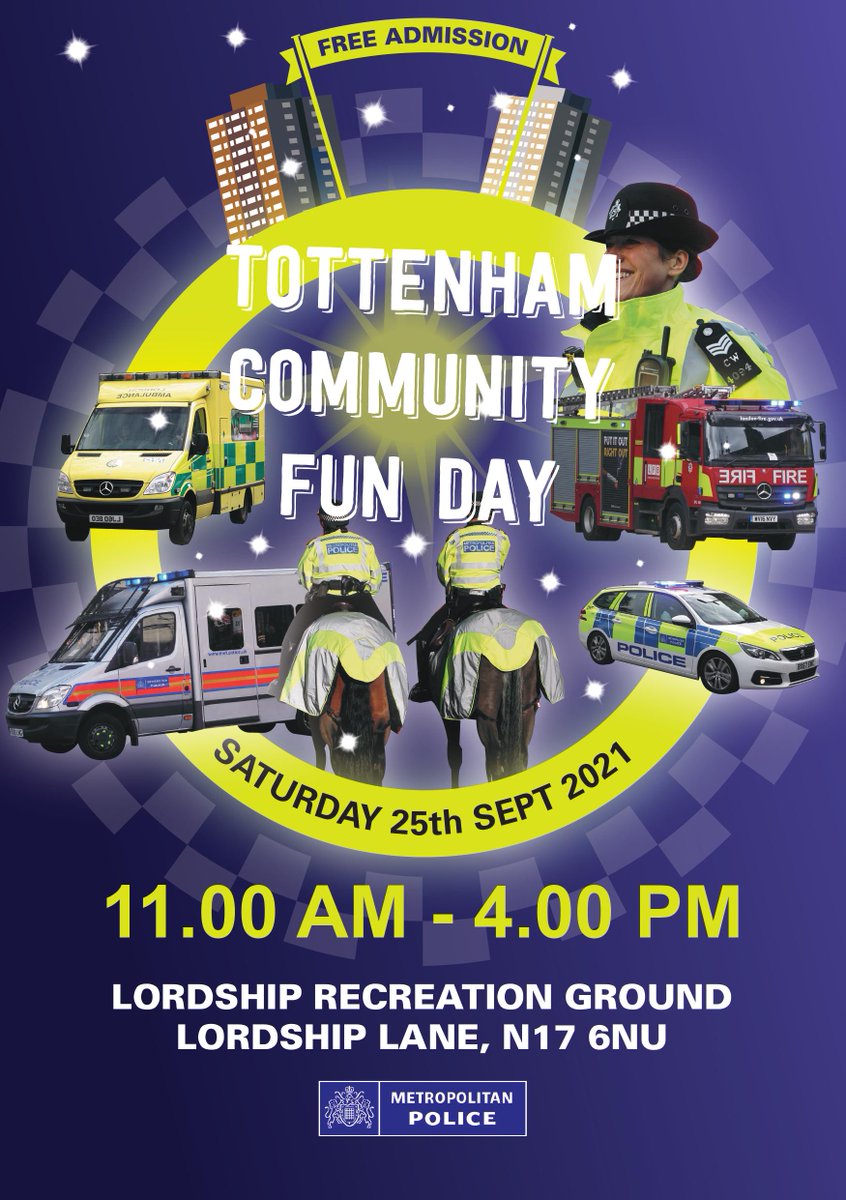 Head down to Lordship Rec today Sat 25 Sep, 11am-4pm with all the family to celebrate the Tottenham Community Fun Day. The day will include a football exhibition by Classford Stirling MBE! And a host of children’s activities. Visit bit.ly/3ACYwBS for more info