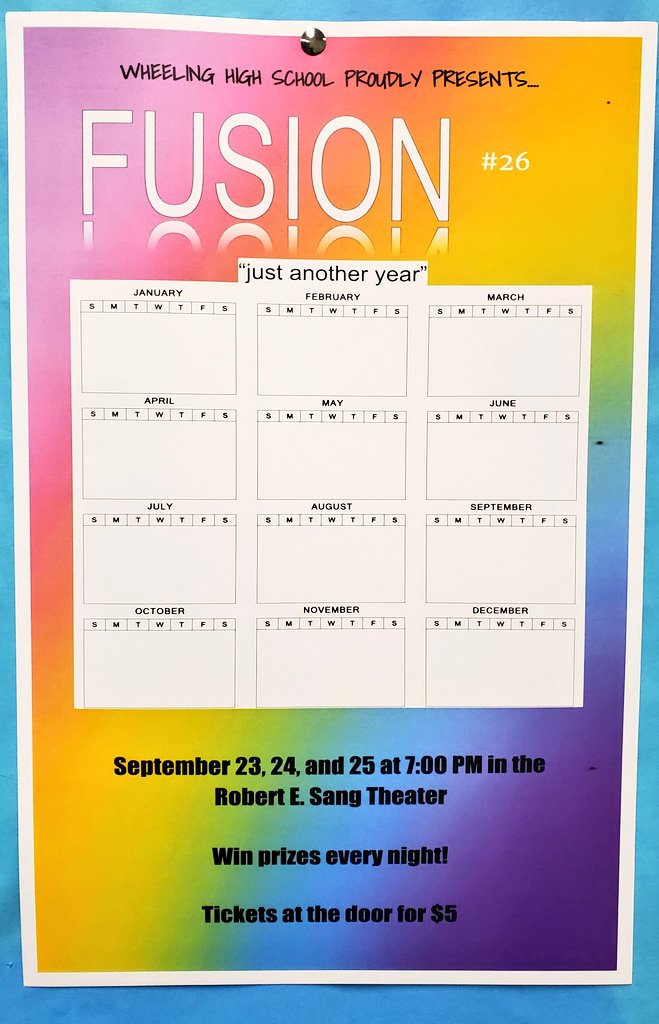teachwritenow's tweet photo. "Do a little dance, toss a little ball, LAST FUSION NITE!" #justanotheryear
7pm. @Wheeling_Cats!
@OrinXavier @WHSOrchestra214 @ChristinePacyk @COFFEESSIONS1 @Adriana_S0t0 @ProfesoraPedey @wstemlibrary @carolyn62347847 @JessaGiraffe @Bruno01921772 @d214finearts @WHS_FineArts https://t.co/H2nurB0aVe