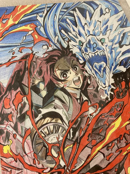 しんまもんさんがTwitterに投稿した竈門炭治郎(鬼滅の刃)のイラスト。