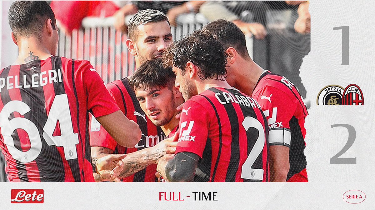 Goals from Maldini and <a href="/Brahim/">Brahim</a>, and that's three points added to the tally! 🤩
#SpeziaMilan #SempreMilan 
<a href="/Acqua_Lete/">Acqua Lete</a>