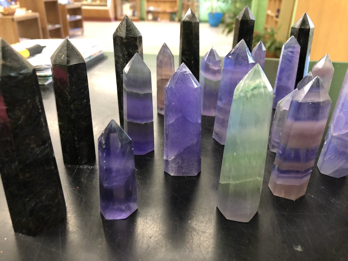 wisdom_ages's tweet photo. #Obelisks! #Towers! #Pillars! 😍 #Fluorite! #Astrophyllite! #Howlite! #Lepidolite!

#crystals #gemstones #purple #obelisk #healingstones #healingcrystals #crystalhealing #spirituality #meditation #Connecticut #spiritual #meditate https://t.co/OiBmaP2qtN