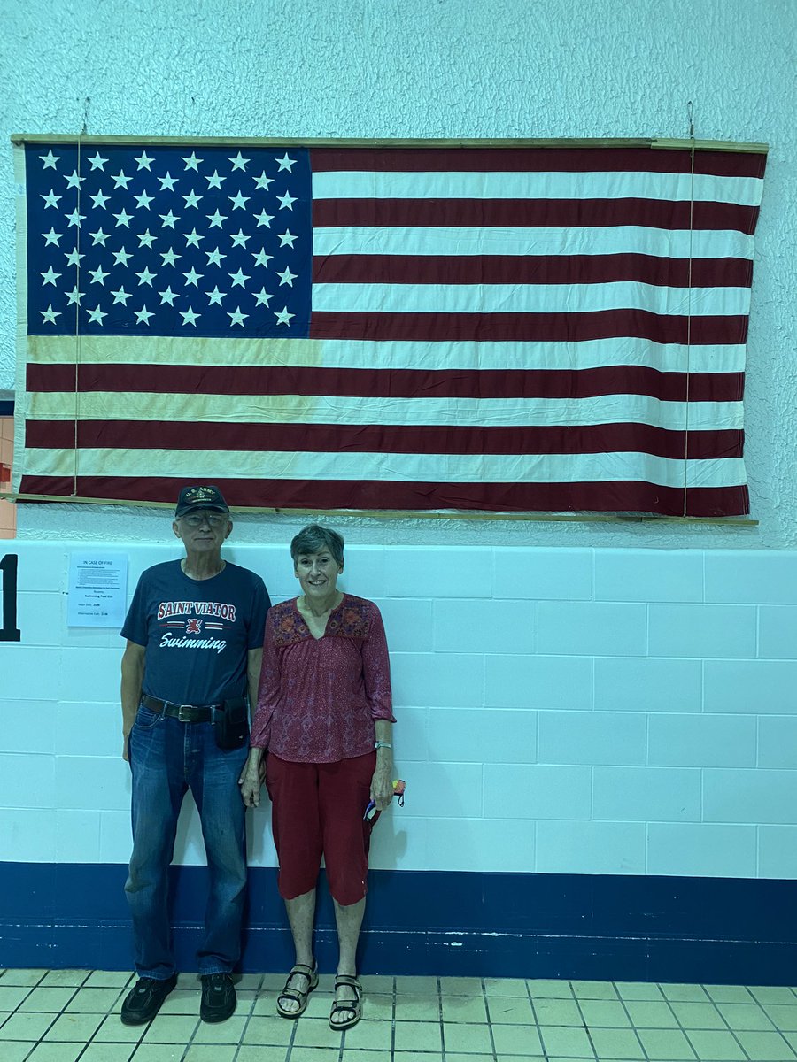 ViatorAquatics's tweet photo. US Army Veteran John Swiderski and his wife Ann Marie donated this flag for the pool area! #ThankUforUrService #🦁 https://t.co/0dvdv9Iffl