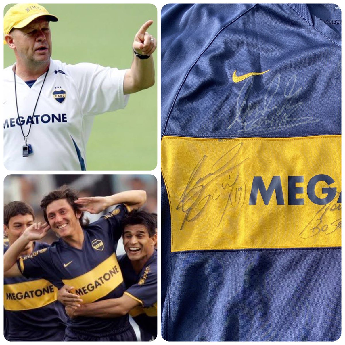 AlvarezGaribay's tweet photo. Jersey #BocaJuniors 2007-2008 firmado por #MartínPalermo, #MauroBoselli, #NeriCardozo y #CarlosIschia. https://t.co/E8i2hD6vIb