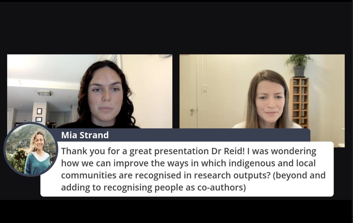 SustOceanConf's tweet photo. Q&A session with Dr. Andrea Reid. Seize the opportunity and ask her about her amazing work.
#SOC2021 #OneOceanThisDecade #ImpactBeyondSight #UNDecadeofOceanScience https://t.co/5rWKML3oUB