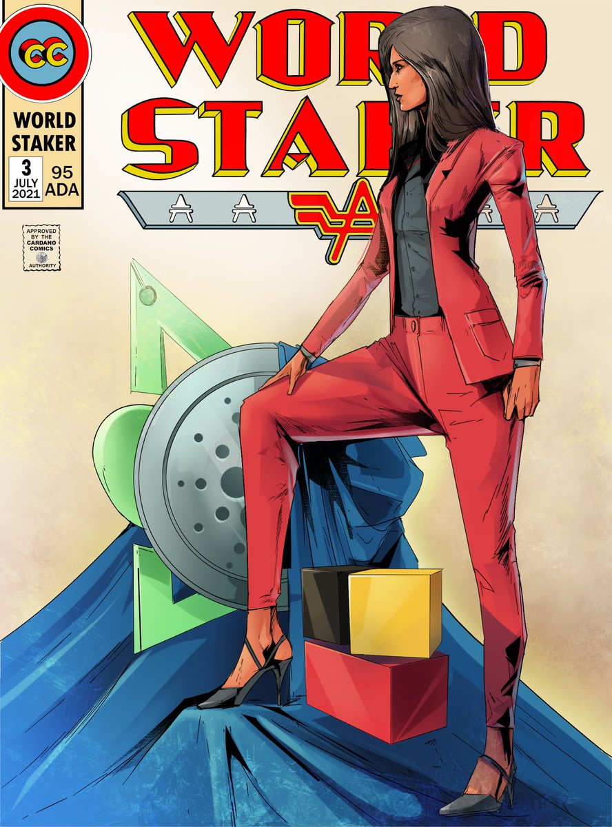 CardanoComics's tweet photo. Surprise giveaway!

To help someone along with completing their full set we’ll be giving away a World Staker cover (our rarest cover to date)! 

To enter:
Tag 3 friends
Like
Retweet
&amp; follow! 

We’ll be announcing a winner once we reveal our Super Special Edition cover 🎉 🎉 https://t.co/mpnuw0a5D4