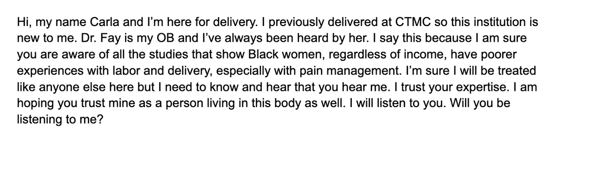 Many have asked for my script to L&amp;D as a Black woman concerned with higher morbidity and mortality. It is here. #gcchat #NSGC21 <a href="/minoritygenetic/">Minority Genetic Professionals Network</a>