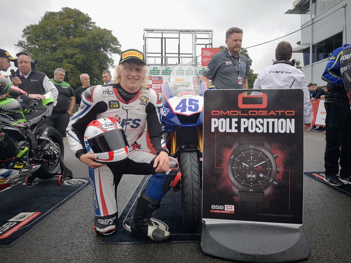 Really happy to get my first Pole position in British Supersport 600. Thanks to my team for getting it perfect. Looking forward to race 1 later today.