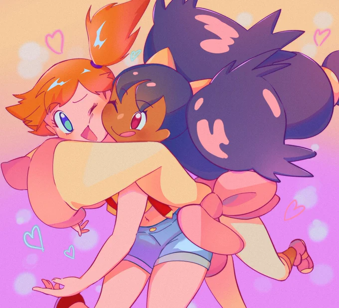 I dunno if they have a ship name, but Misty x Iris is another smalltime fave of mine💕 #anipoke #pokemon #misty #iris 