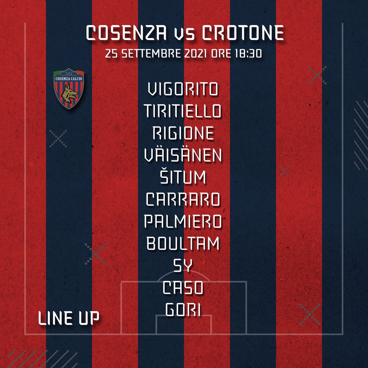 CosenzaOfficial's tweet photo. ๐ XI DI PARTENZA
Lupi in campo cosรฌ! ๐บ
#CosCro https://t.co/aCvjC1fr13