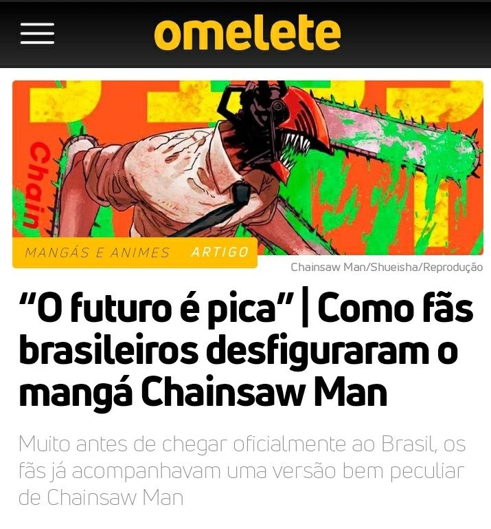 Como fãs brasileiros desfiguraram o mangá Chainsaw Man