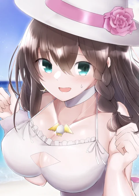 #FGO 
水着シャルロット描きました!
再臨もボイスもバトルグラも全部かわいいのズルい…! 