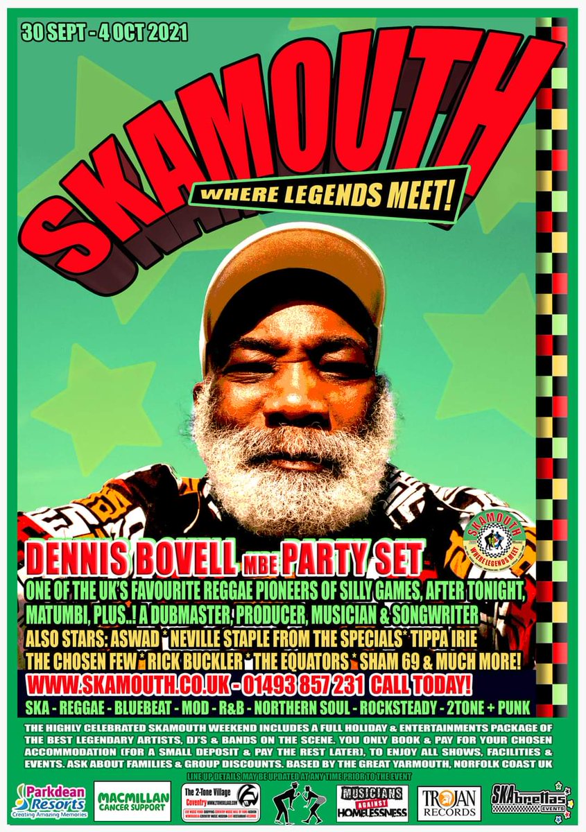 Skamouth's tweet photo. AMAZING SKAMOUTH EXCLUSIVES! Following many changes &amp; flight restrictions, etc, we worked our socks off to give you a super updated line-up, to return our highly celebrated Skamouth Weekender.
Call 0330 818 0671

Please share this! https://t.co/zPMh72sp5v