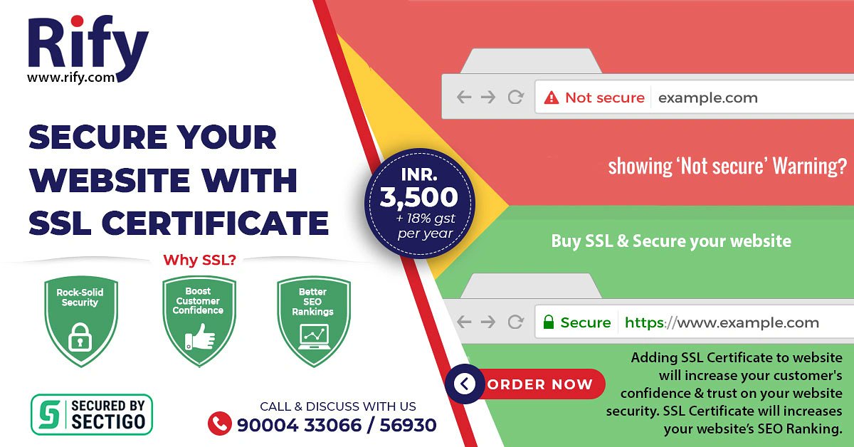 rifyhosting's tweet photo. BUY SSL &amp; SECURE YOUR WEBSITE - Adding SSL to website will increase your customers confidence and trust on your website security. #ssl #sslcertificate #websitesecurity #sectigo #comodossl #websecurity #RifyHosting #SEORanking https://t.co/Jzd2GJxAhk
