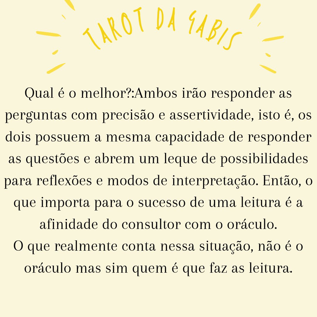 TarotGabis's tweet image. Qual é diferença entre o Tarot e o baralho!

No Tarot da Gabis trabalhamos com os dois!

Venham marcar seu horário comigo!

Me chame no WhatsApp: wa.me/qr/GS5JXSY3ITR…

Ou me chame na dm!

Aceito pagamentos; pix, transferência bancária, picpay, mercado pago, PayPal e outros.