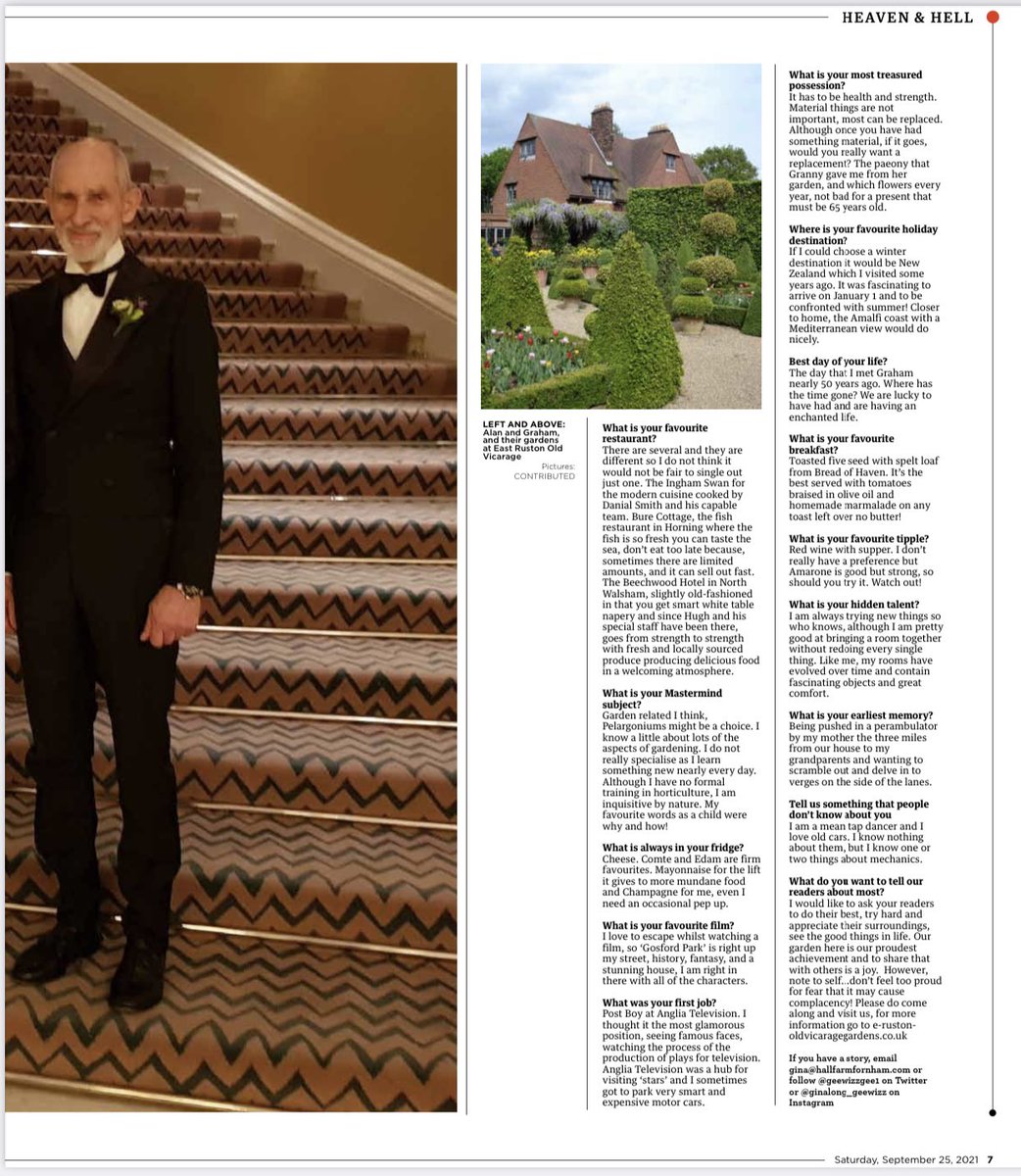 Inspirational Alan Gray & Graham Robeson arrived at East Ruston Old Vicarage @ERustonOldVic in 1973. Back then there was no garden. Over the years they’ve transformed the space into one that has grown in importance and popularity and is now known worldwide. #opengardens #tearoom