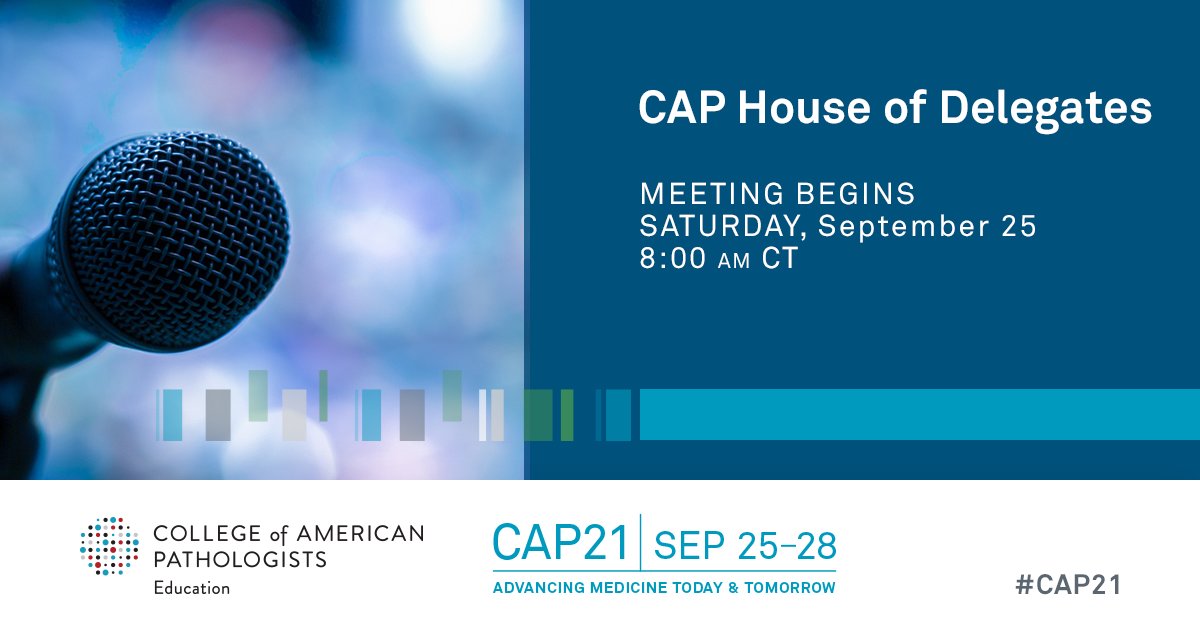 Pathologists's tweet photo. #cap21 kicks off today with House of Delegates &amp; Residents Forum meetings. #pathologists https://t.co/TgSJud9TBI