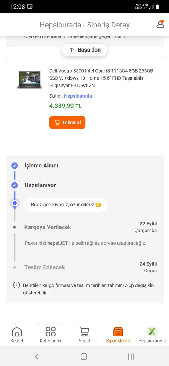 smnkale's tweet photo. Ürünümü ne zaman kargoya vermeyi düşünüyorsunuz  #hepsiburada https://t.co/nnqLujLrz8