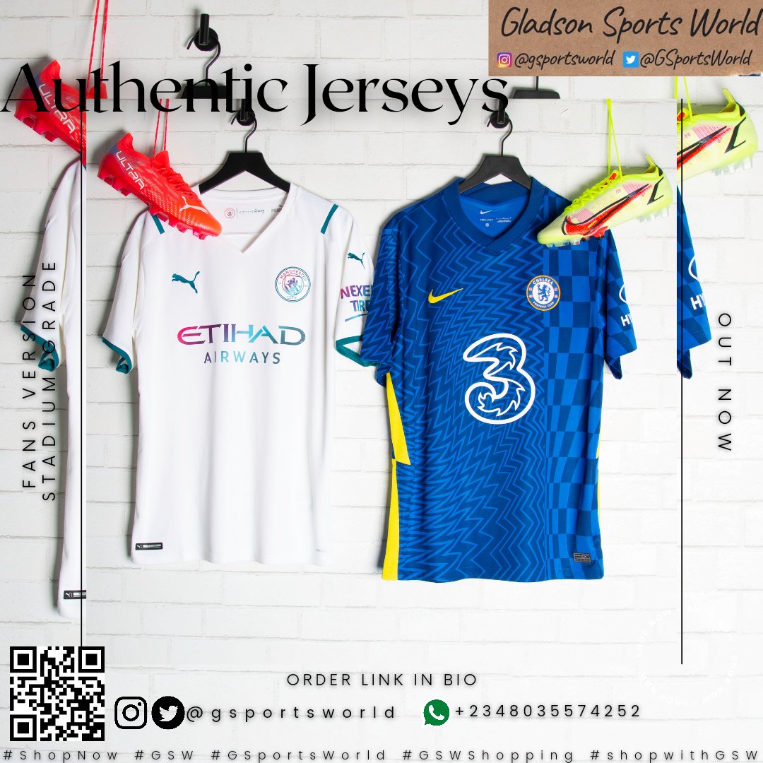 GSportsWorld's tweet photo. GEAR UP FOR THE WEEKEND GAME

Available &amp; On-Sale @GSportsWorld
#shopnow ➡️To Order
Visit Website
🌐https://t.co/tIlMpnbLO7
Or Send a DM 
💬https://t.co/A3OHhaBKl2

#PremierLeague #CHEMCI #MCFC #ManCity #mancityfc #manchester #London #EPL #chelseafc #shopwithGSW #gswshopping https://t.co/K1wMyKLE8W