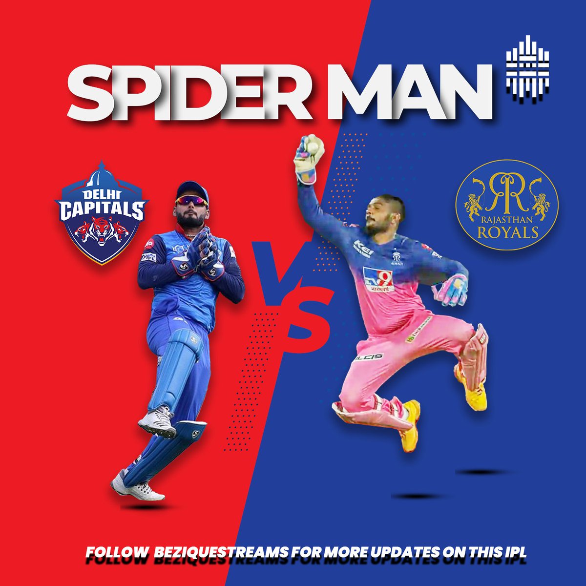 BeziqueStreams's tweet photo. Which keeper going to strike today???
@rajasthanroyals
@DelhiCapitals 
@IPL 

#RRvsDC #pant #rajasthanroyals #delhicapitals #sanjusamson #rr #dc #iplt20 #ipl2020 #beziquestreams #beziquedesigns https://t.co/7ky9RVeMyZ