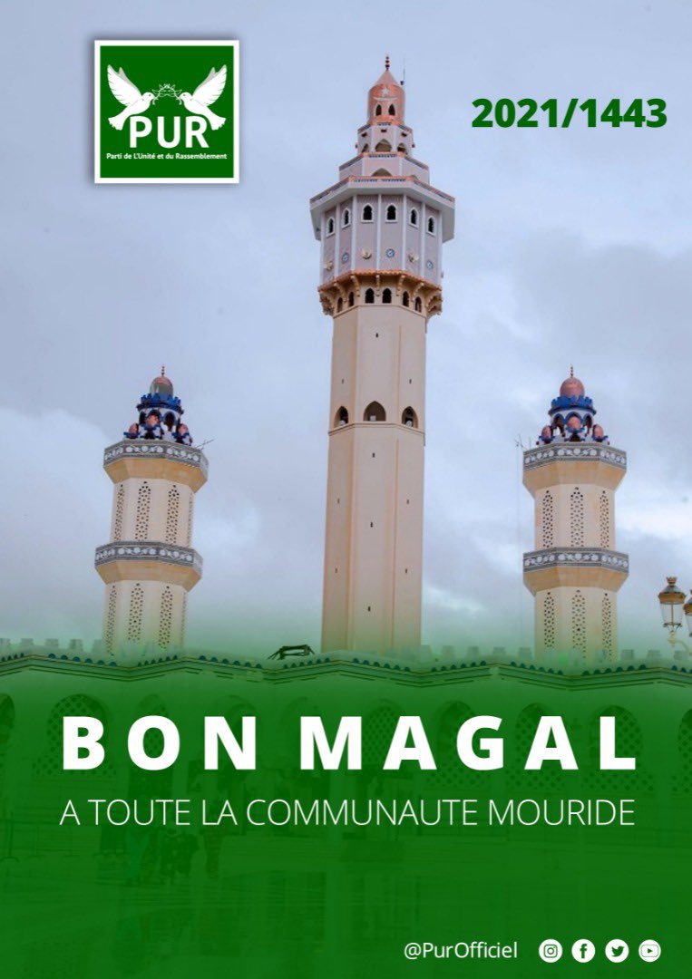 Parti_PUR's tweet photo. Le PUR souhaite un bon Magal 2021 à la communauté mouride

#SenLocales2022
#Senegalaise
#Senegalais
#PUR2021
#Senegal
#Kebetu
#Jeunesse
#politique
#yewwiaskanwi
#Touba 
#MagalTouba https://t.co/pGwqddrzZx