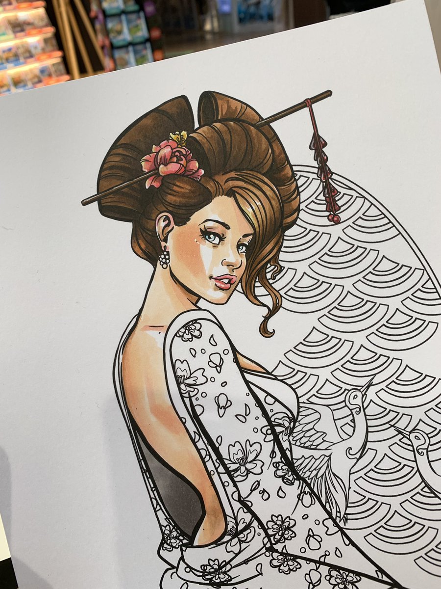 virginiesiveton's tweet photo. Ce week-end on met en couleur cette demoiselle #eragny #legrandcercle #graphitmarker https://t.co/bMEnWOfQkY