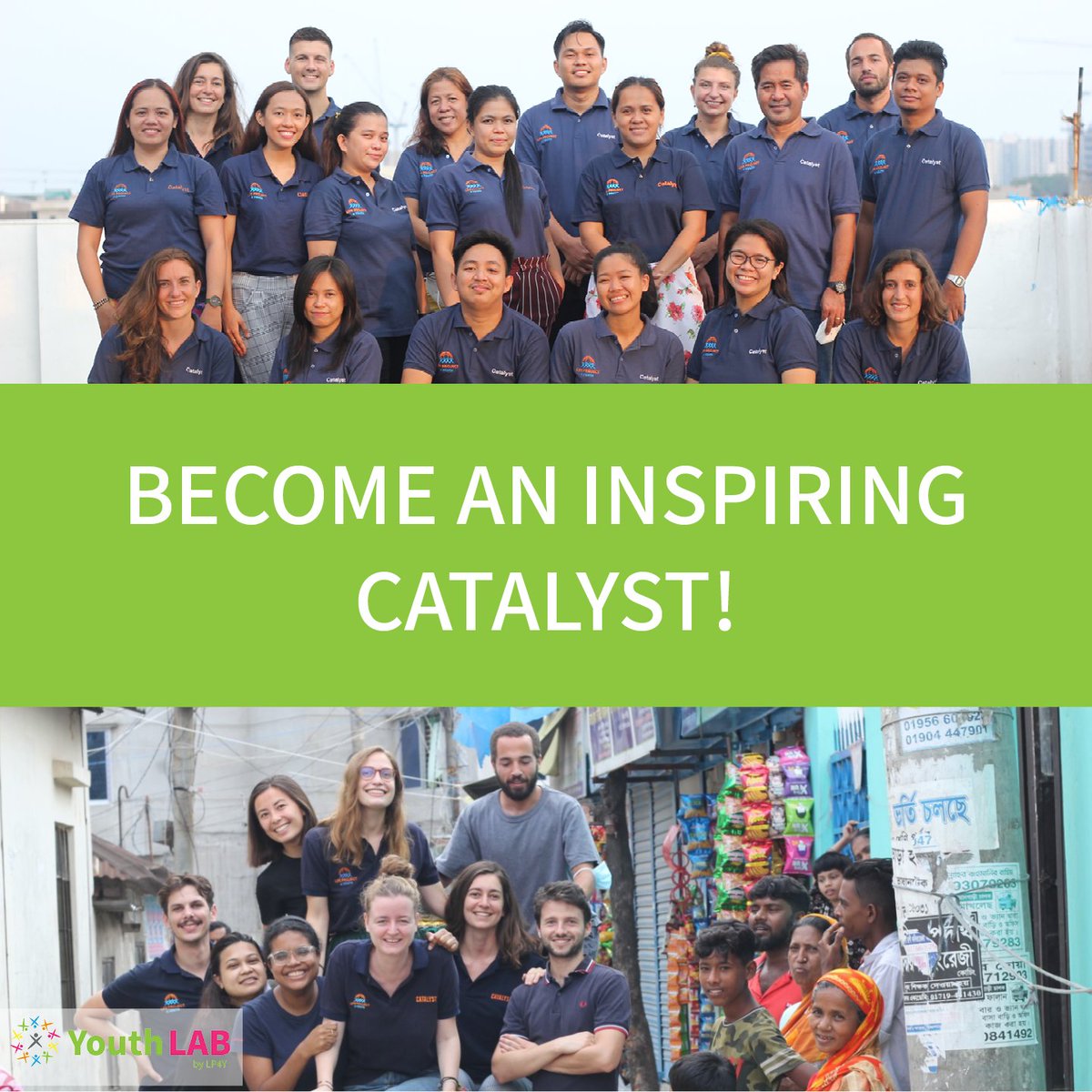 Applications to #BecomeACatalyst are now open! 
If you want to participate in Youth inclusion by living both a fulfilling professional experience and a transforming personal one, apply for February 2022. en.lp4y.org/devenir-cataly…

#Volunteer #Volunteering