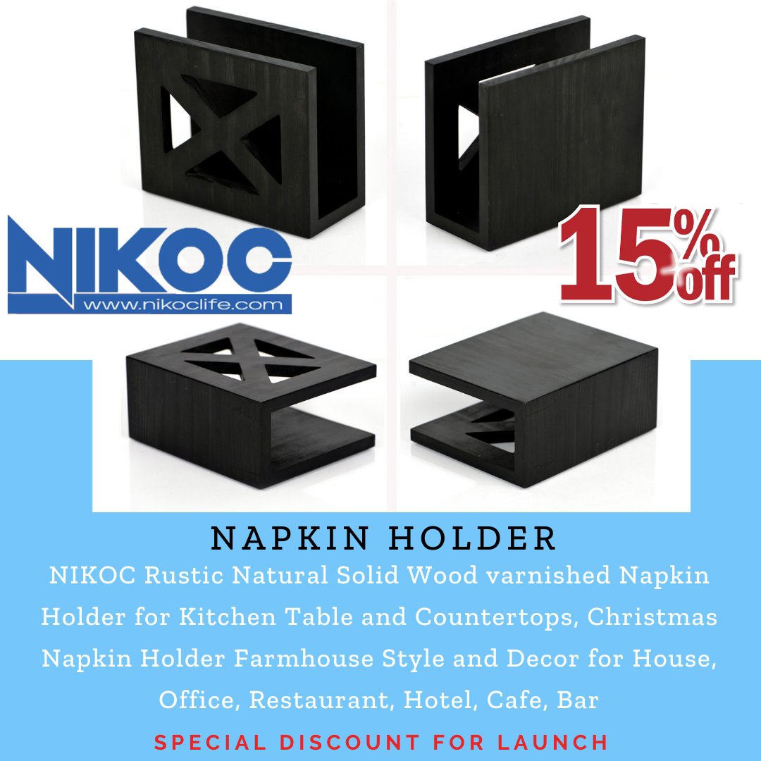 nikoclife's tweet photo. Napkin Holder Rustic Black​
NIKOC Rustic Black Napkin Holder Solid Wood for Kitchen Table and Countertops, Christmas Napkin Holder Farmhouse Style and Decor for House, Office, Restaurant, Hotel, Cafe, Bar

$15.99 https://t.co/SoJP6iCYVJ