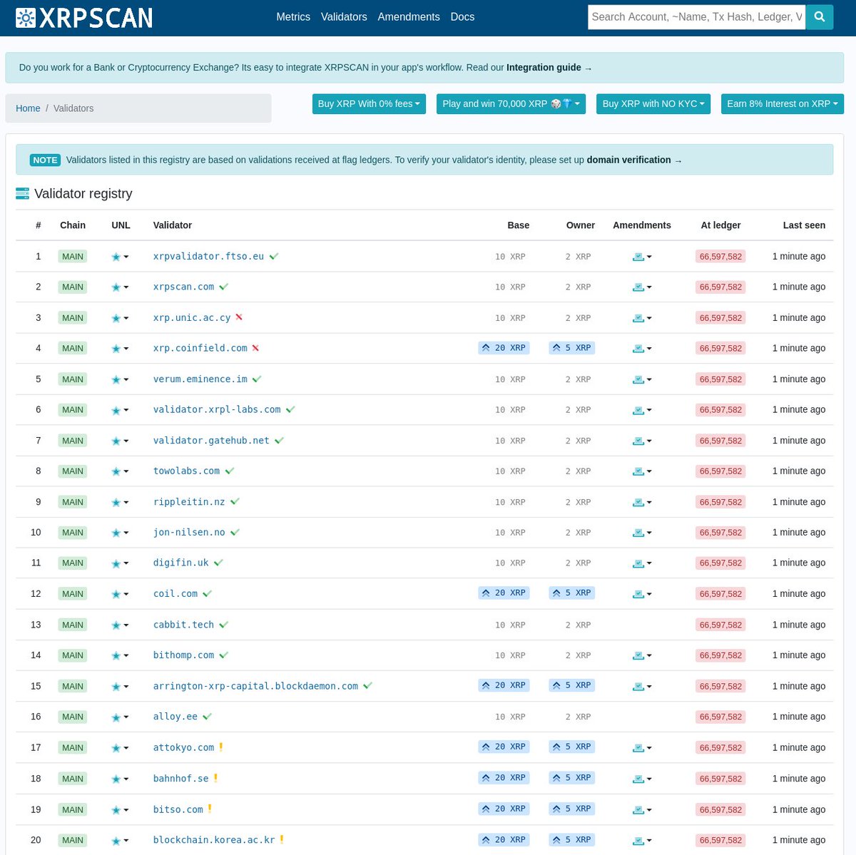 A few minor improvements to the validator registry: It is now possible to see if a validator is voting to increase or reduce the Account base and Owner reserves. Hat tip to <a href="/nbougalis/">𝙽 𝙸 𝙺 𝙱</a> 😃