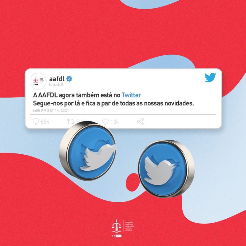 A tua Associação está também no Twitter para te acompanhar, e para acompanhares as novidades também 😋 Fica atento!