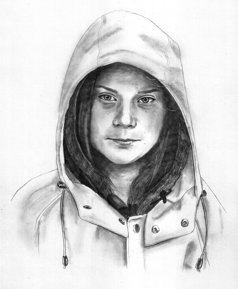 Iamnomodder's tweet photo. A little late for #FridaysForFuture, but here's my portrait of @GretaThunberg nonetheless.
#throwback #myart #pencildrawing #pencilscetch #drawing https://t.co/2096MwB0ny