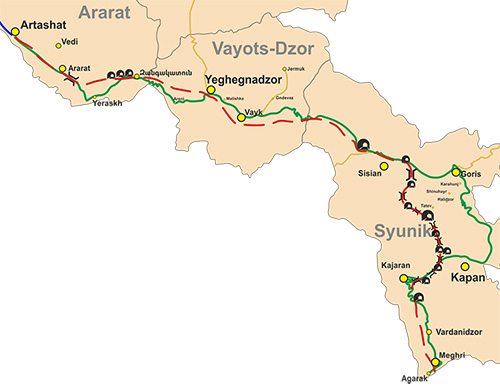 301arm's tweet photo. The construction of the Sisian-Kajaran road under the North-South program starts in Armenia.

The new road section will have a length of about 60 km of road with an estimated speed of 100 km/h, there will be bridges with a total length of 4.7 km, as well as tunnels of 12.5 km. https://t.co/PVG78by5U9