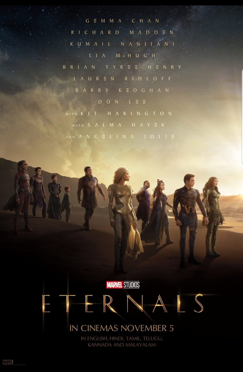 taran_adarsh's tweet photo. CLASH CONFIRMED: 'SOORYAVANSHI' VERSUS MARVEL... #RohitShetty's #Sooryavanshi [#AkshayKumar, #KatrinaKaif, #AjayDevgn, #RanveerSingh] will CLASH with #Marvel's superhero biggie #Eternals [#AngelinaJolie, #SalmaHayek], which releases in 6 languages in #India... This #DIWALI. https://t.co/Ycvw1VeJZp