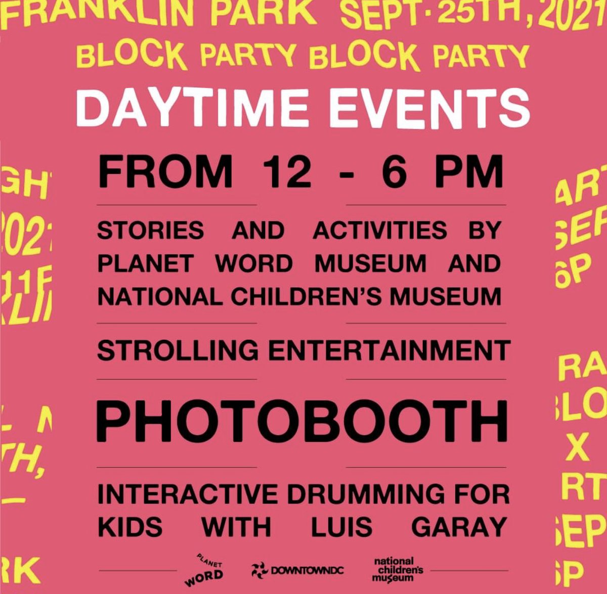 neilalbertdc's tweet photo. It’s a party!!  Well, 2 parties at #FranklinParkDC today.  Family focused entertainment from noon - 6 pm. #ArtAllNight from 6 - 10 pm. Come join the fun. https://t.co/Y8sbBu6SSZ