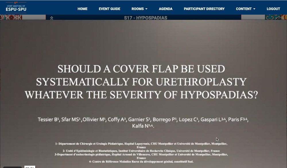 SFUPA1's tweet photo. Good question (& answers) thanks to Dr Tessier & Pr Kalfa @CHU_Montpellier @umontpellier #DEVGEN #CRMERCD study on cover flap for #hypospadias repair @afufuro @AFUrologie @AmerUrological @ESPUorg @SPU_Urology @Me4Ped https://t.co/m8Qh87kgaI