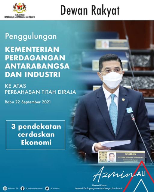 azmin_fc's tweet photo. Dato' Seri Mohamed Azmin Ali telah memaklumkan tiga pendekatan utama yang akan diambil Kerajaan bagi mencerdaskan ekonomi Malaysia susulan pandemik COVID-19 ketika sesi penggulungan Perbahasan Titah Diraja pada Rabu. https://t.co/WZu9qy9BzE