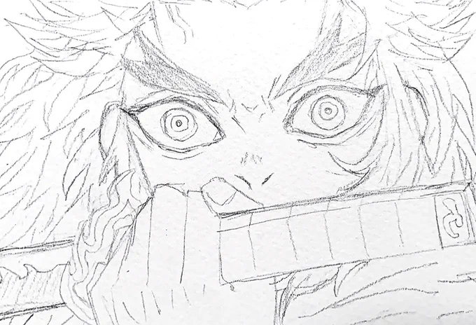 煉獄さん描いて気持ち高めてる 