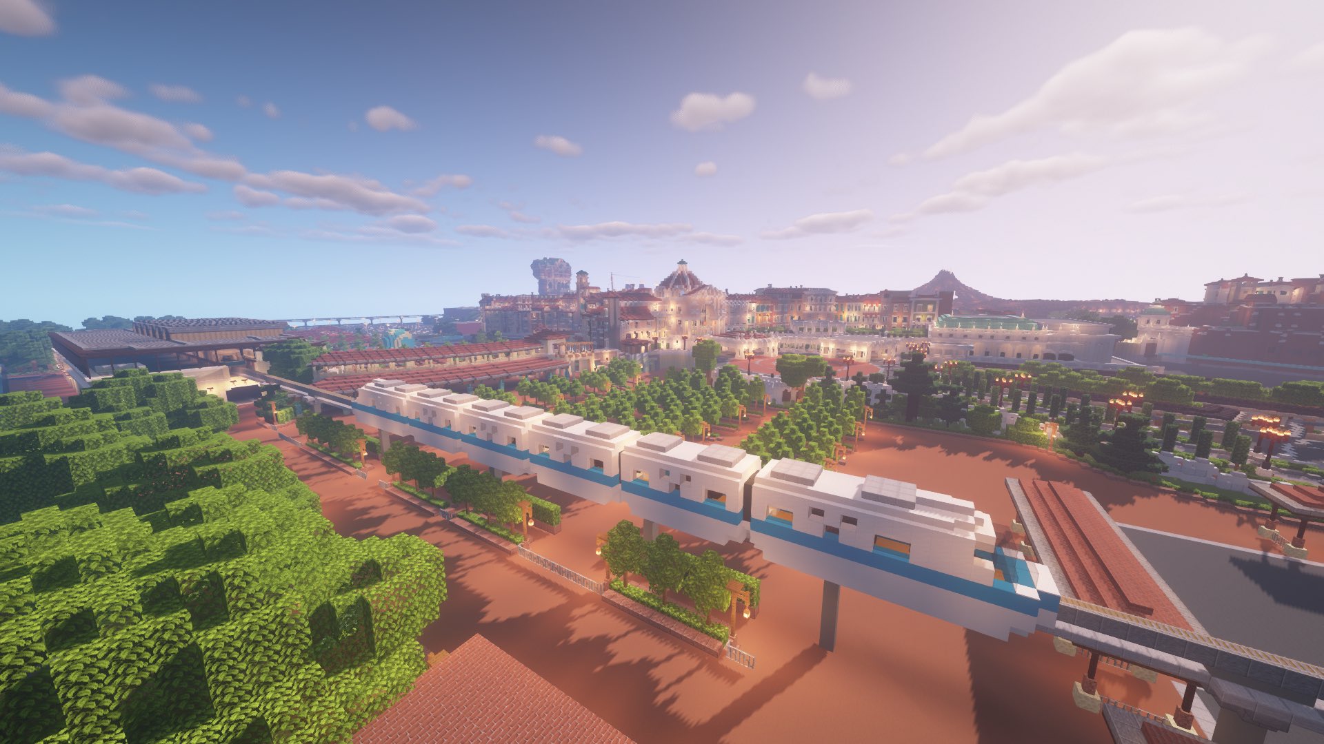 エクシタンテサーバー マイクラでエントランスからの東京ディズニーシーの景色 Minecraft マインクラフト マイクラ マイクラ建築 Minecraftbuilds Tokyodisneysea ディズニーシー リゾートライン T Co S6fpwwnyyt Twitter