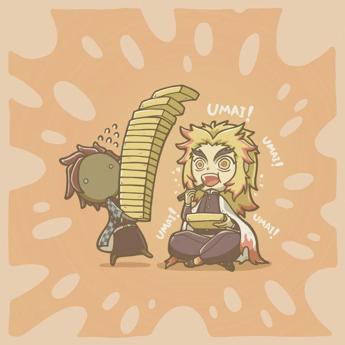 てていさんがTwitterに投稿した煉獄杏寿郎(鬼滅の刃)のイラスト。