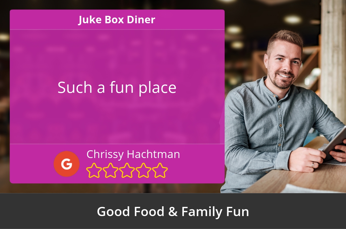 JukeBoxDiner's tweet photo. 5 Star: Chrissy H. "Such a fun place" https://t.co/UyDhQ4oaJf https://t.co/4muPUfOglK