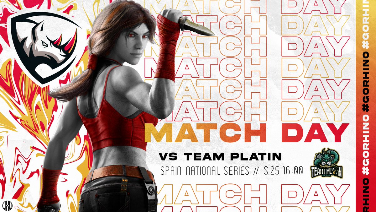 Hoy es día de partido...nuestros chicos se estrenan en su primera liga💪🏻.

🗓️ || JORNADA 1
VS  || Team Platin 
🕓|| 16:00h
📌Spain National Series (insta)

#GoRhino #GoForTheWin

Pd: como veis el nuevo diseño del match day...🤭 os leemos👇🏻👇🏻