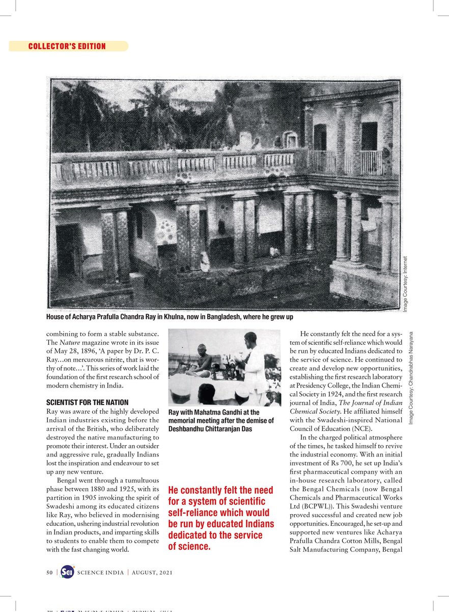 ScienceIndia_'s tweet photo. "...this nationalist scientist strove to unshackle the country and its science from colonial rule..."
Read about ‘Acharya Prafulla Chandra Ray - Revolutionary in the Garb of a Scientist’ by Dr Rajeev Singh.
#ScienceForSwatantrata 
#SwAM75 
@IndiaDST @Vibha_India @rajeevkh14 https://t.co/l9vw7lVd42